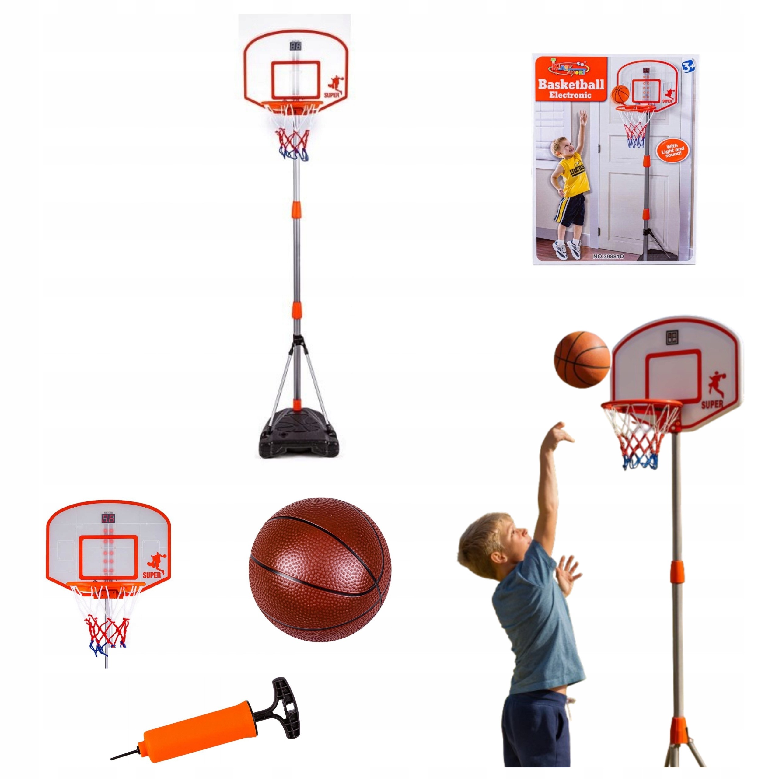 Basketbal – Nastaviteľná herná sada s LED doskou a loptou!